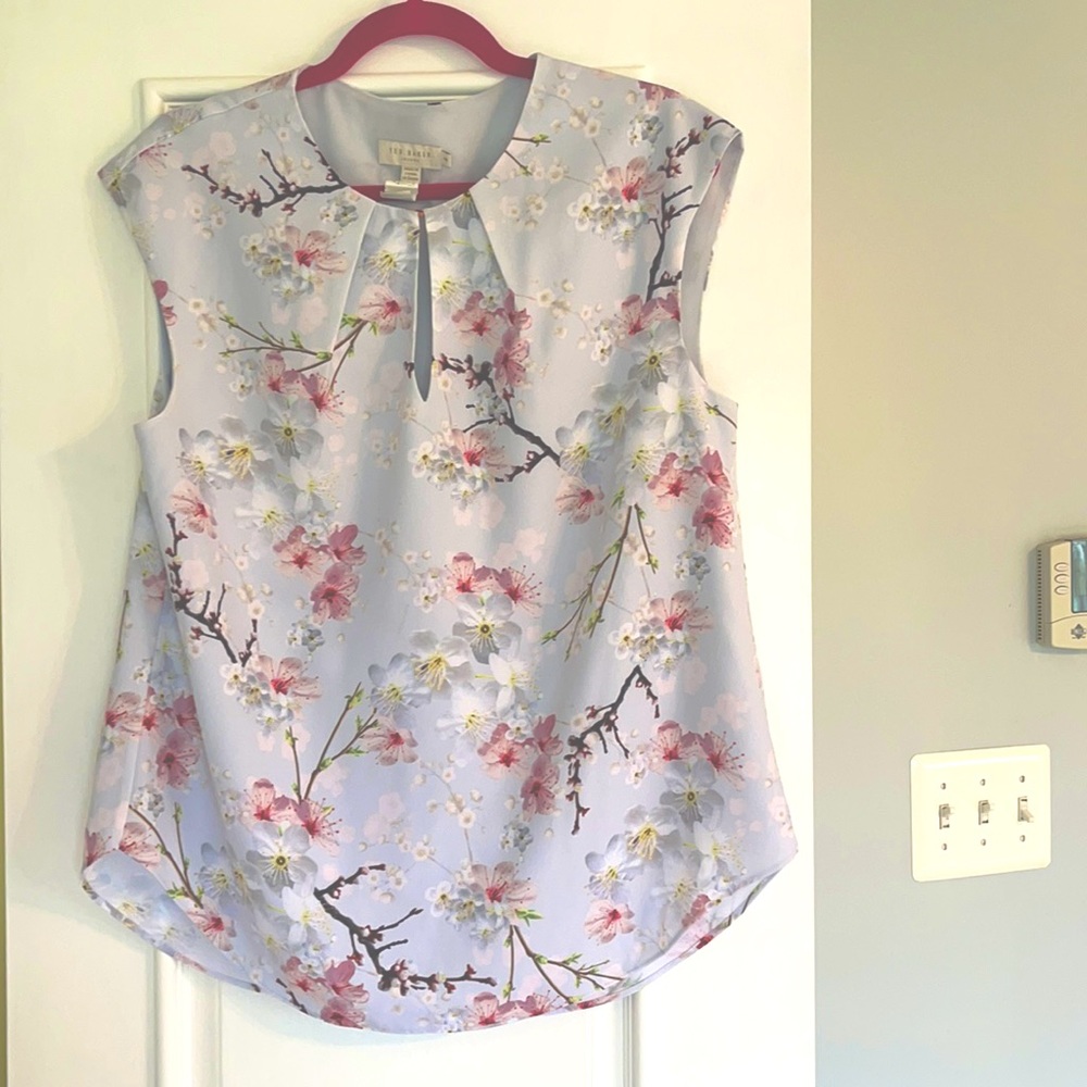 Ted Baker Cap Sleeve Cherry Blossom Blouse